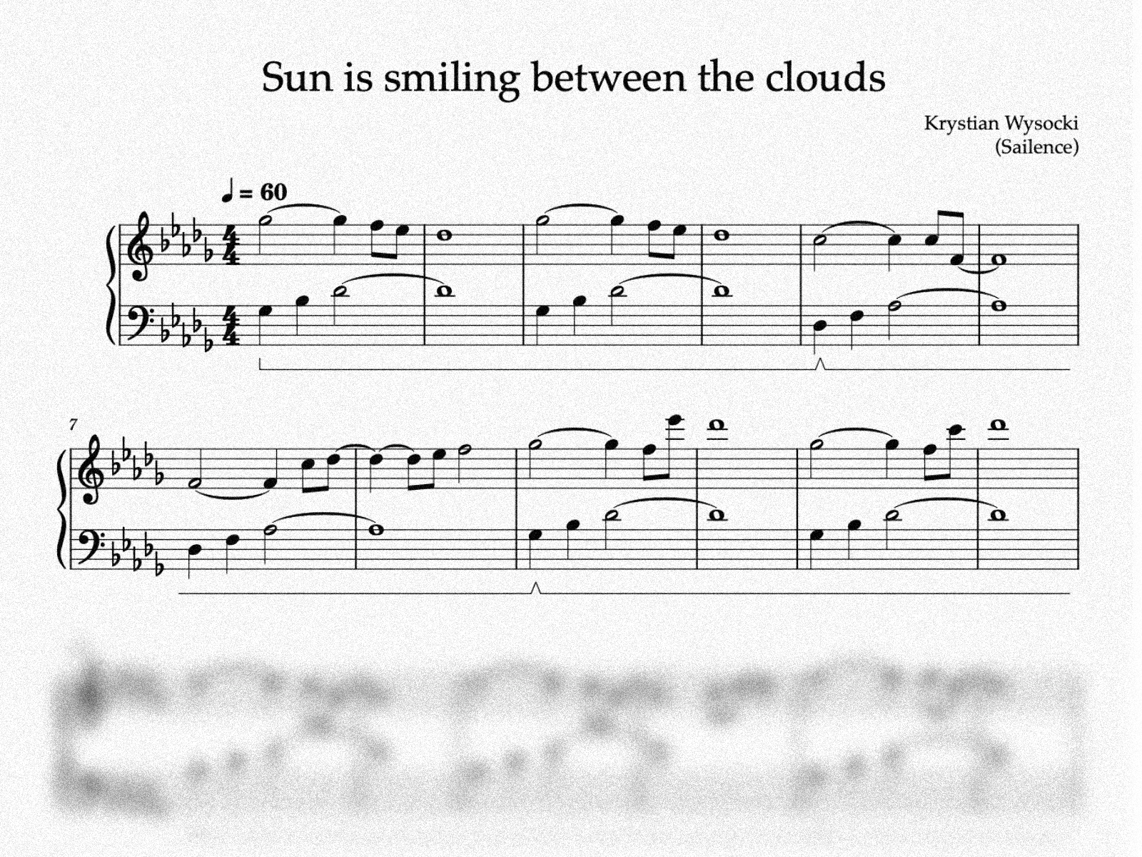 sun is smiling between the clouds-sheet music-gfx