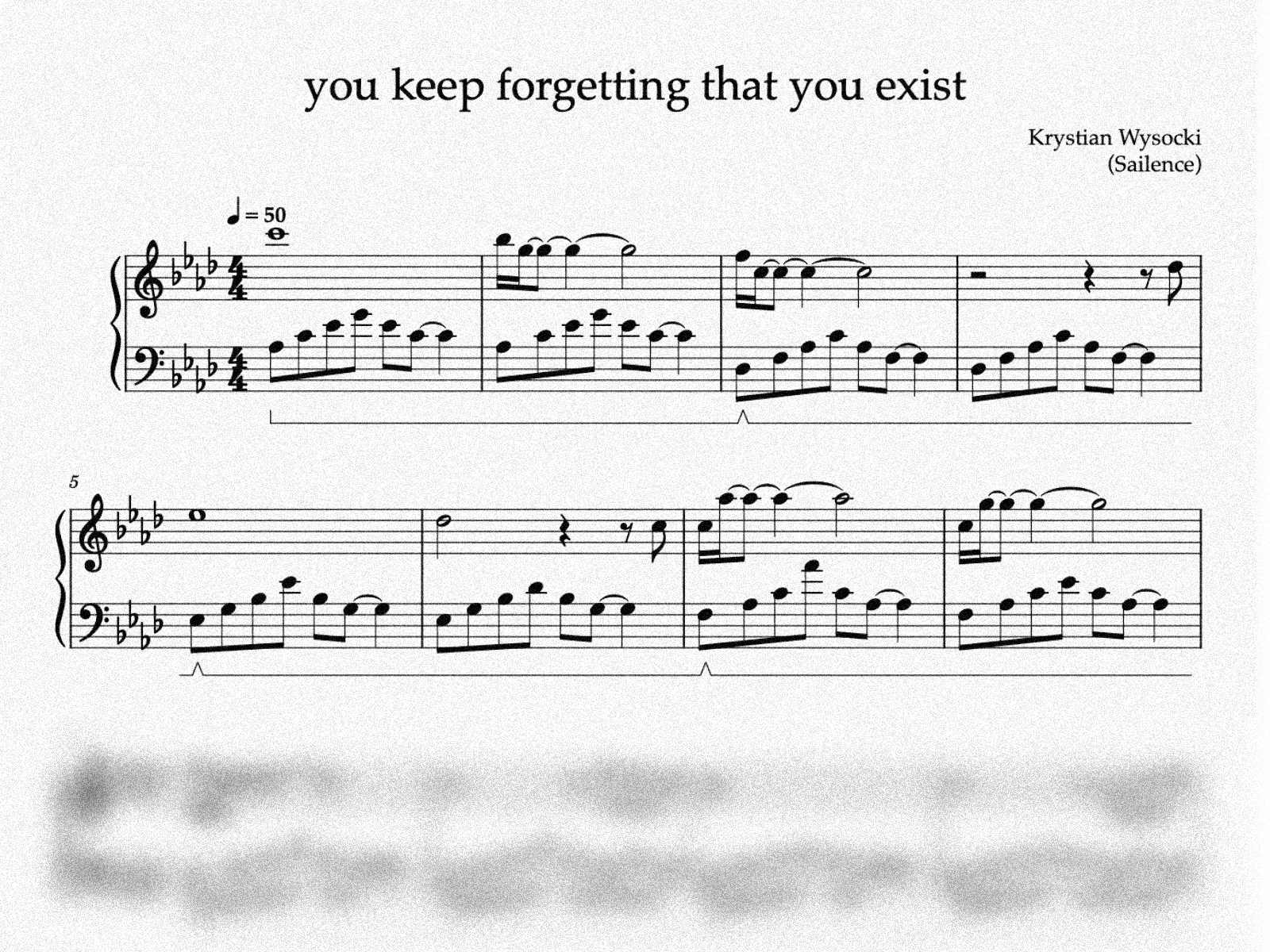 you keep forgetting that you exist-sheet music-gfx